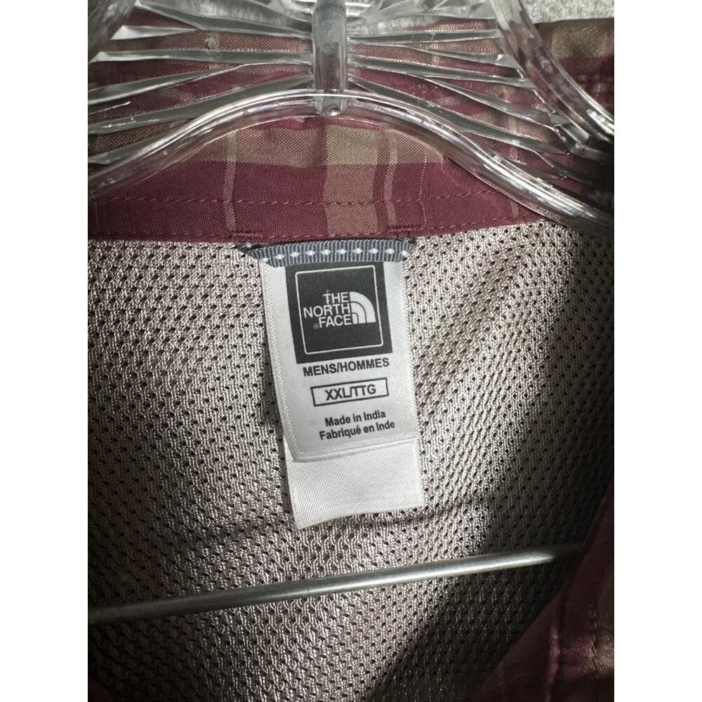 The North Face Mens XXL Shirt Button Long Sleeve Plaid Red Collared Top Casual‎
